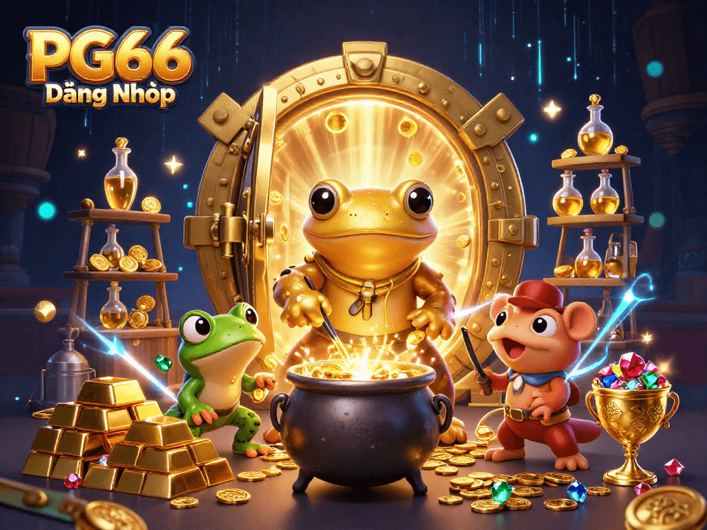 Engage in PG66 Đăng Nhập with a golden alchemist creating winnings from an enchanting casino scene.
