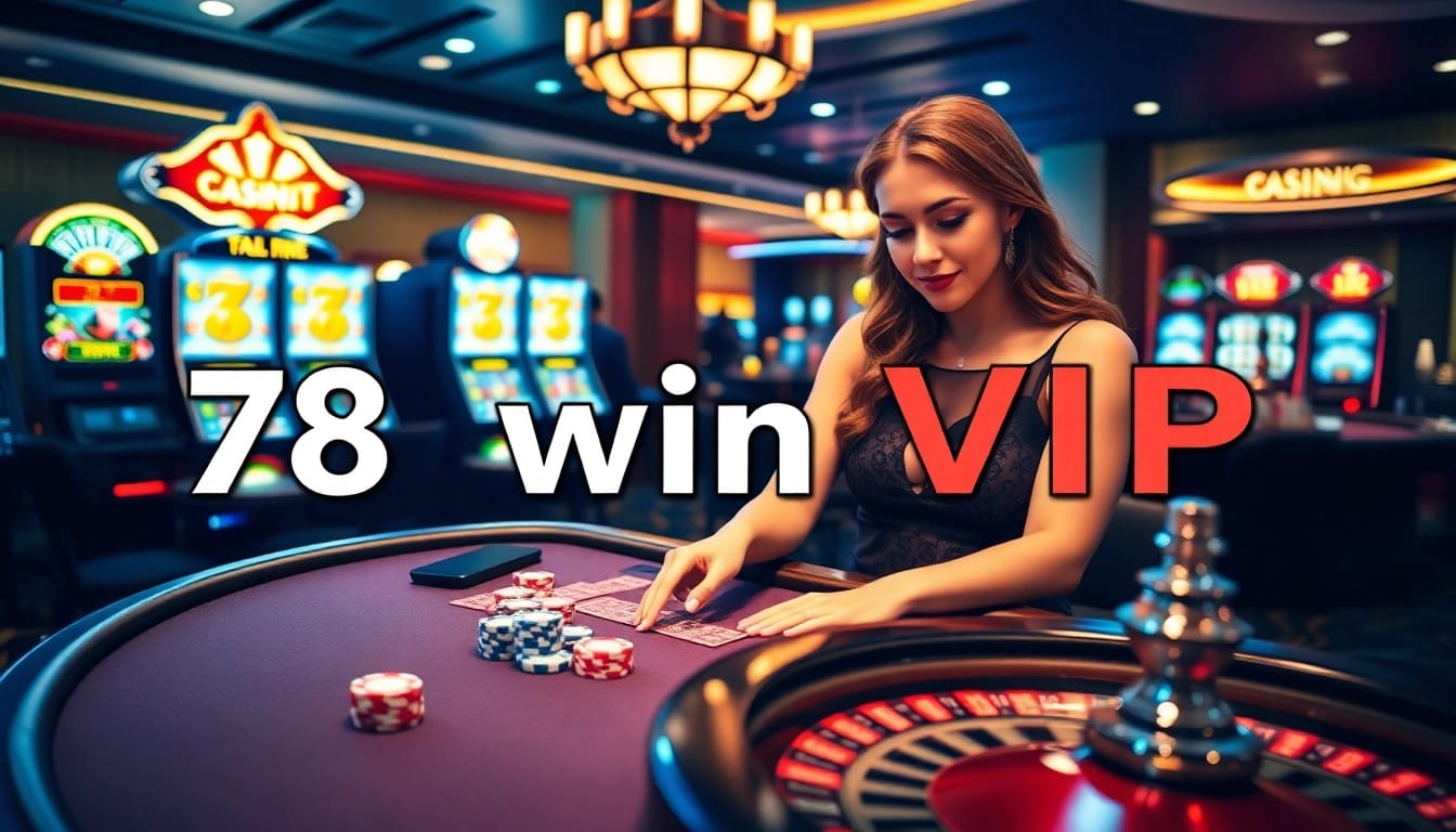 Experience the thrill of 78win VIP with vibrant casino action and luxury gaming details.