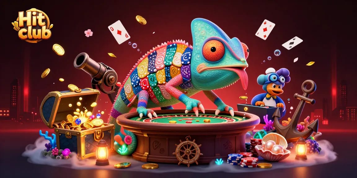 Join the excitement at Hit club with a vibrant scene filled with colorful casino elements.