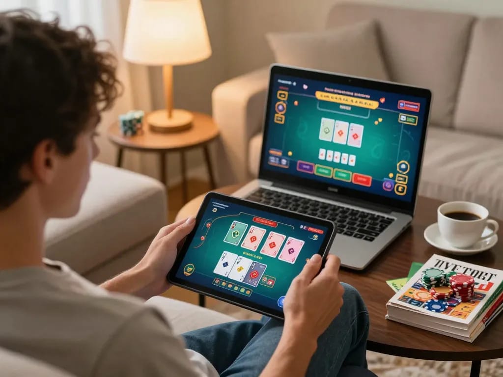 Engaging poker gameplay on tx88.rent with cozy atmosphere and strategic focus.