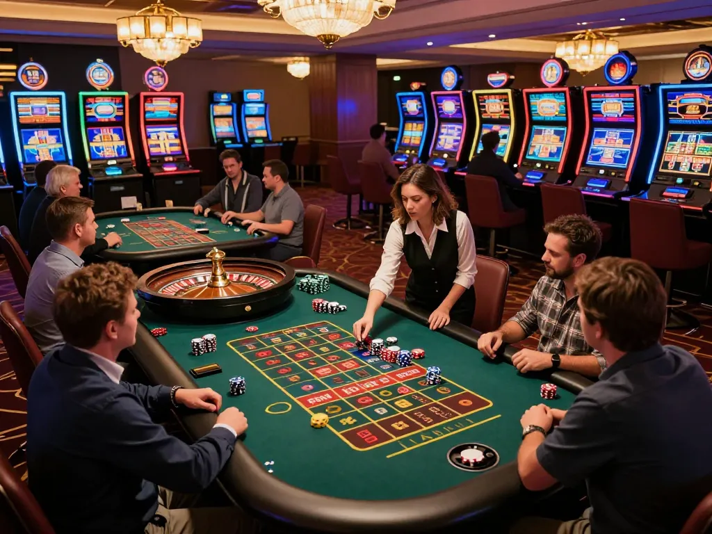 Players engaging in strategic gameplay at the roulette table while enjoying the vibrant casino atmosphere featuring TR88.