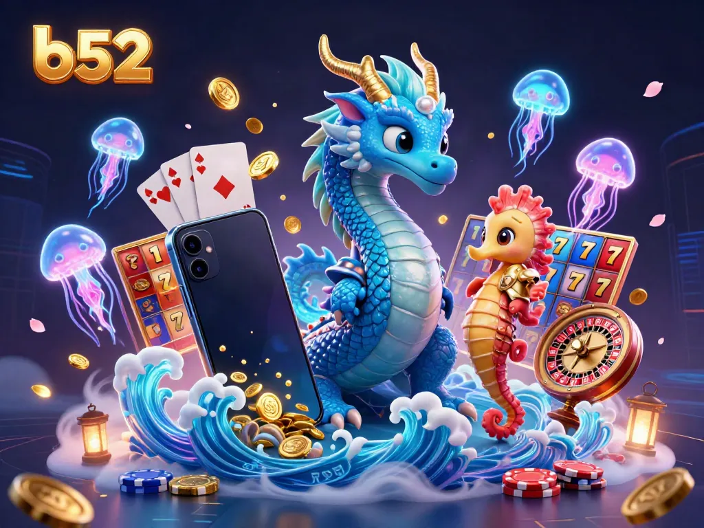 Experience thrilling gameplay with b52's dragon and knight amidst vibrant slot game elements.