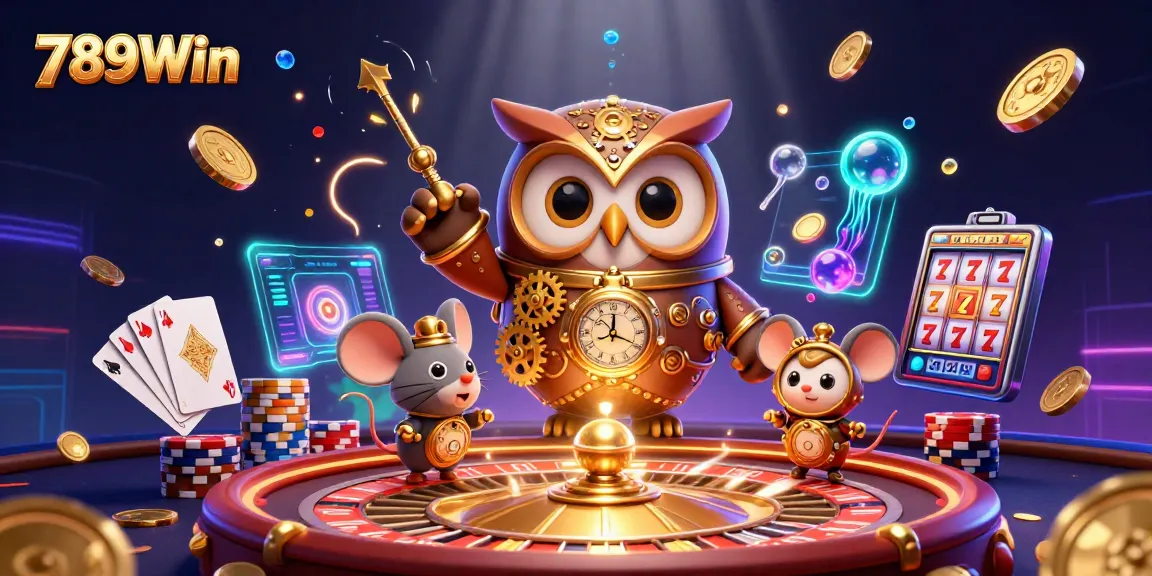Experience thrilling gameplay with 789Win's casino elements in a dynamic 3D illustration.