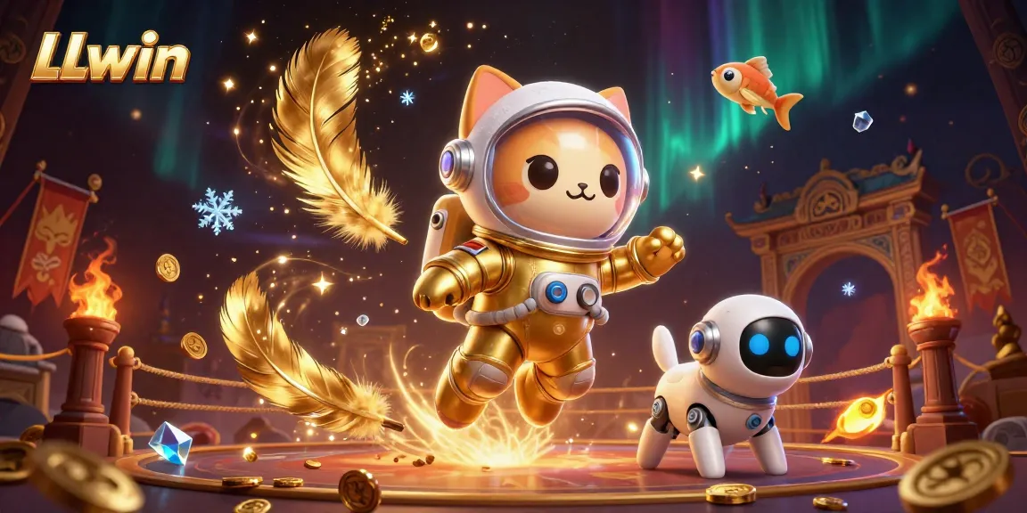Experience the thrill of LLwin with an exciting 3D casino adventure illustration featuring themed characters and dynamic game elements.