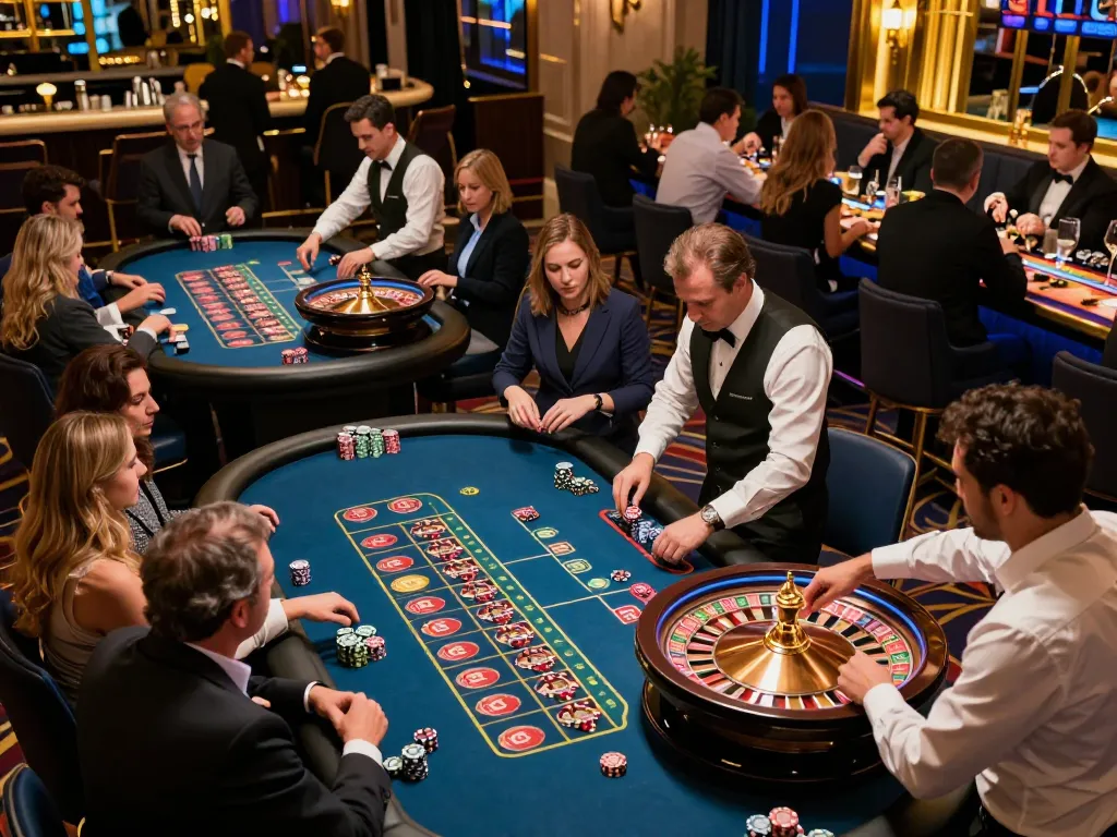 Players engaging in thrilling bets at tr 88 roulette tables in luxurious casino