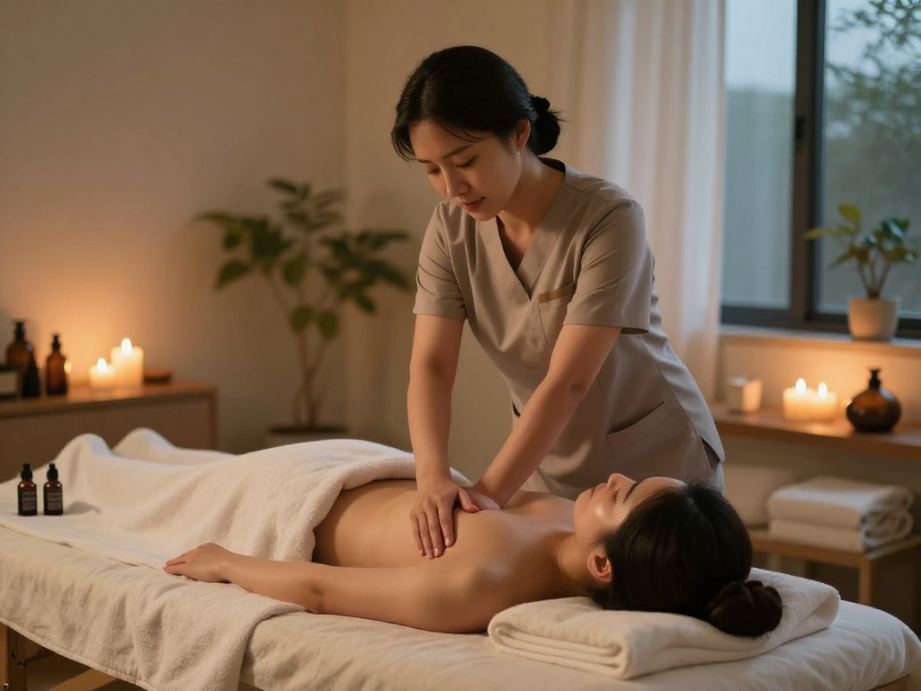 Experience premium 강남출장마사지 with a professional therapist in a serene home setting.