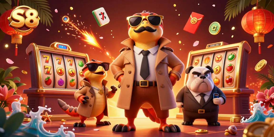 S8's raptor gang entering a high-stakes casino while flaunting their luck with slot jackpots, evoking excitement.