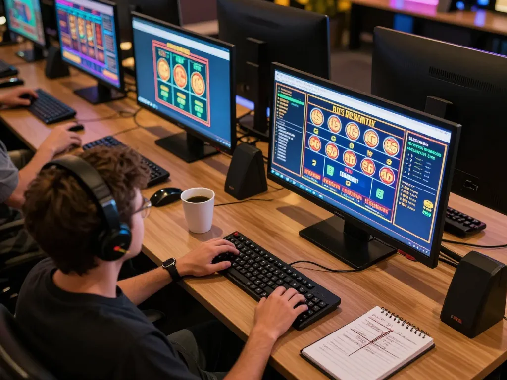 Experience online gambling through https://dabet.money/ with a player engaged in strategy at their gaming desk.
