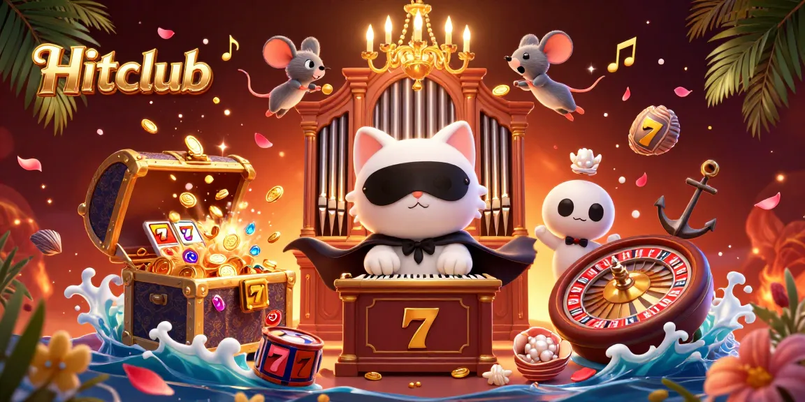 Engage in thrilling games at Hitclub, featuring animated casino elements and vibrant designs.