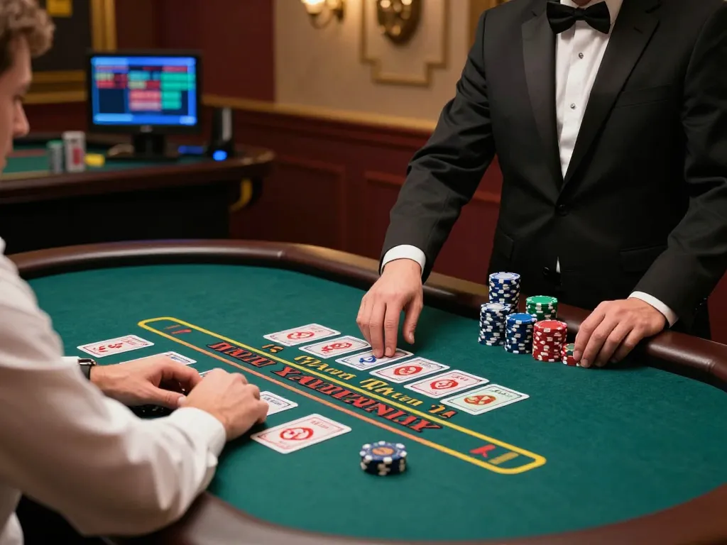 vip66 players engaging strategically at live blackjack table in vibrant online casino setup