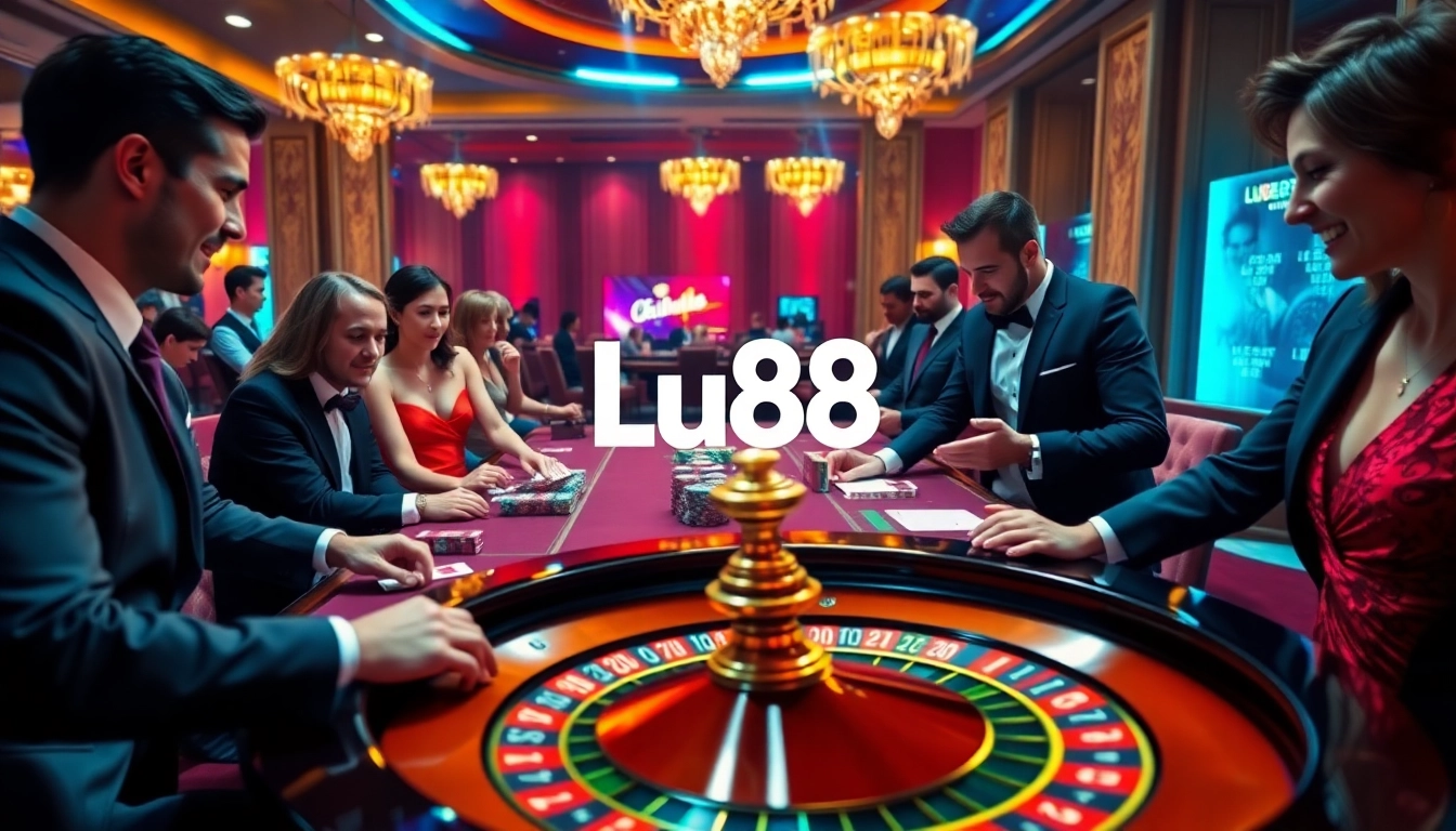 Experience thrilling gameplay at Lu88 with excited players at a roulette table.